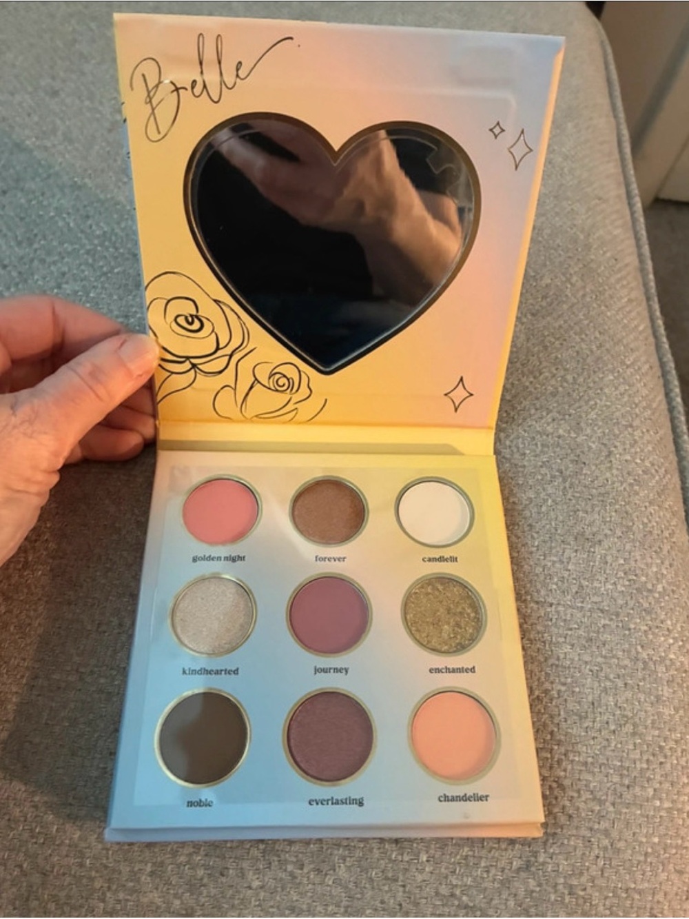 Creme Disney Belle Enchanted Rose Eye shadow pallet NWOT